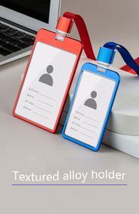 New Arrival Custom Logo Name ID Card Badge Holder Aluminum Alloy with <b>Polyester</b> <b>Lanyard</b> for Credit Cards - Product Image 6