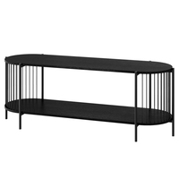 Table console à 3 niveaux enveloppée de cage de corde noire ovale directe d'usine pour le couloir d'entrée
