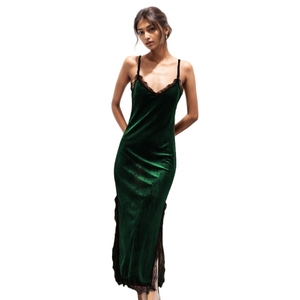 E0113TA32 spalline sottili più calde di pizzo velluto <span class=keywords><strong>notte</strong></span> Sexy donna matura vestito per dormire Sehe Fashion - Product Image 2