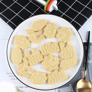 Lot de 6 tampons à biscuits 3D DIY pour Ramadan et Aïd, thème islamique, moule à biscuits et à fondant pour la pâtisserie, incluant <span class=keywords><strong>croissant</strong></span> de lune et mosquée - Product Image 3