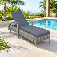 Chaise longue moderne avec dossier réglable, coussin épais et confortable, résistante aux UV, pour l'extérieur, pour la cour