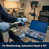 Jeu de 20 tarauds et filières métriques et impériales M3-M12 en acier Gcr15, kit d'outils de filetage manuel, logo personnalisé