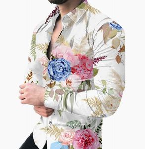 Camisa Social Masculina de Luxo com Estampa Floral Brilhante, Camisas de Botão para Festa e Baile, Camisas de Algodão de Designer QS1214C155 - Product Image 1