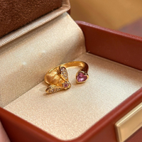 2026 Ensemble de bijoux de luxe léger rétro haut de gamme, finition brossée, motif cœur d'abeille, avec strass, comprenant bague, boucles d'oreilles, bracelet et collier