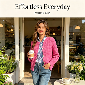 VELAN Nuova Collezione Primavera-Estate, <span class=keywords><strong>Cardigan</strong></span> da Donna in Maglia Leggera con Bottoni, Maniche Lunghe e Volant - Product Image 3