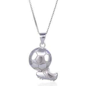 Collana con ciondolo a forma di pallone da calcio per donna, stile sportivo semplice, catena a clavicola, gioielli alla moda - Product Image 3