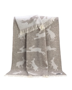 Manta de lujo para <span class=keywords><strong>cama</strong></span> y sofá de lana 100%, decoración para hotel y hogar <span class=keywords><strong>con</strong></span> flecos, personajes elegantes a cuadros - Product Image 5