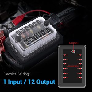 Водонепроницаемый 12-контактный блок предохранителей постоянного тока 12 В блок предохранителей для автомобильного автомобиля, грузовика, лодки, морской RV - Product Image 5