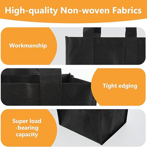 Sac fourre-tout non tissé de couleur unie, personnalisable avec logo, pliable, grande capacité, sac d'épicerie promotionnel avec base en PVC - Product Image 3
