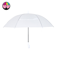 Grand parapluie de plage droit et Transparent, grand format, en plastique POE, semi-automatique, 90cm, vente en gros, bon marché