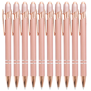 Stylos à bille de haute qualité, lisses, avec finition or rose, vente en gros, stylos métalliques à écran tactile doux au toucher, avec logo personnalisé - Product Image 4
