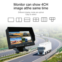 Moniteur TFT 7 pouces à écran partagé 2 canaux avec caméra de recul, étanche IP67, 12V, garantie 18 mois, multi-angles pour camping-car