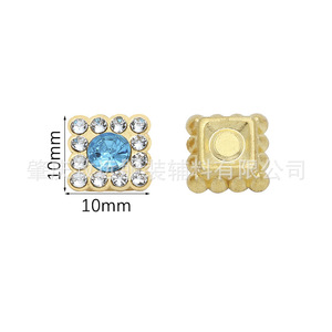Pinza para el pelo cuadrada de doble capa con diamantes de imitación de 10 mm, accesorio de joyería hecho a mano para fiestas, bodas y vestidos. - Product Image 1
