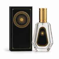 Flacon de parfum vide en verre 50 ml, bouchon octogonal doré, atomiseur rechargeable, flacon pulvérisateur de luxe, vente en gros, logo personnalisé OEM