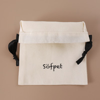 Sacs d'emballage en gros pour bracelets, boucles d'oreilles et broches, sacs à cordon réutilisables en coton biologique vierge avec logo