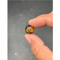Perles en ambre naturel de 12 mm, lisses et polies, teinte chaude, avec inclusions, finition brillante, pour bijoux, Indonésie CV
