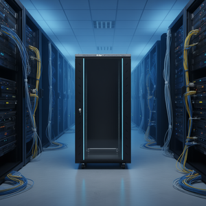 Armadio di Rete 22U 19 Pollici IP20 in Acciaio Nero 23.6x23.6x47.2 Pollici con Piedini Girevoli per Uso in Data Center - Product Image 2