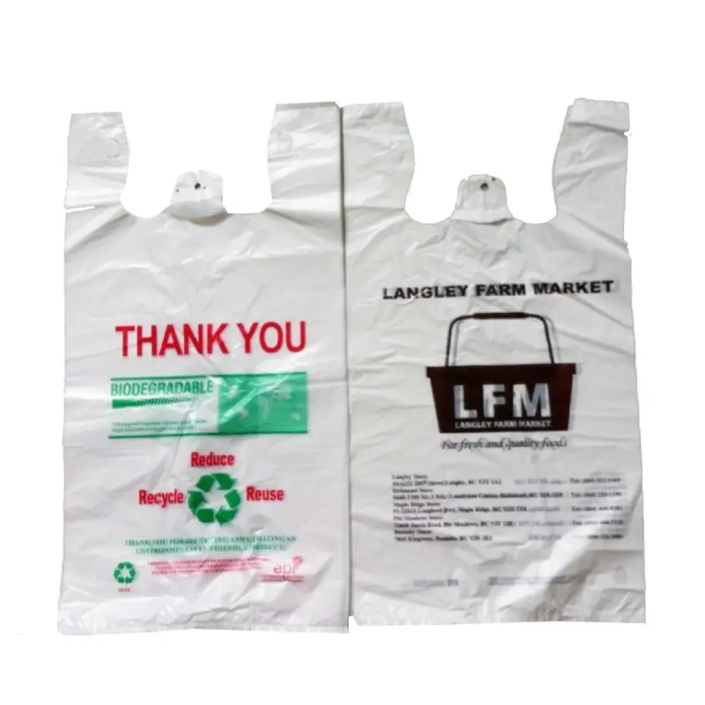 Hot Selling High Quality Custom Logo Plastic Carrier Bags Supplier Biodegradable T-shirt Plastic Bag Shopping