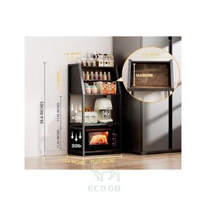 Étagère de boulanger 2-en-1 en bambou, boîte à pain au design rectangulaire moderne, étanche, écologique, grande capacité, rangement de cuisine à 2 niveaux - Product Image 4