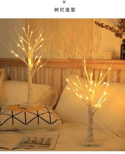 Snowman <b>Solar</b> <b>Powered</b> LED Birch Tree Lamp 5m Warm White <b>Light</b> <b>Indoor</b> Decor Modern Style 2700K Portable Christmas Lighting - Product Image 5