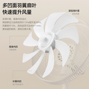 Ventilateur sur pied oscillant Changhong à 9 pales, 3 vitesses, blanc, pour la circulation de l'air domestique - Product Image 2