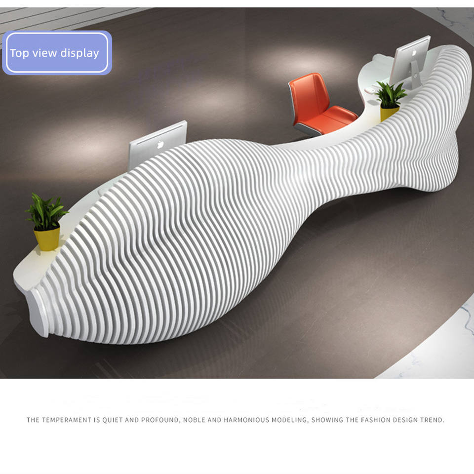 Fish Shaped Reception Desk - Stylish & Functional Office