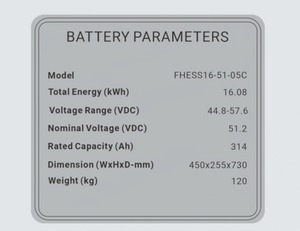 แบตเตอรี่เก็บพลังงานเคลื่อนที่ 6000 รอบการใช้งาน 51.2V 314ah 16kwh Lifepo4 แบตเตอรี่ลิเธียมโซลาร์สำหรับบ้าน - Product Image 3