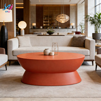 Table basse ovale moderne et durable pour l'extérieur, table de salon pour hôtel, maison, appartement, jardin, meubles imperméables, sur mesure