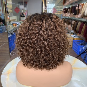 2026 Hot Selling Short Curly <b>Wig</b> Human Hair SDD 12 Inch Luxury Curl Headband <b>Wigs</b> 200Grams - Product Image 2