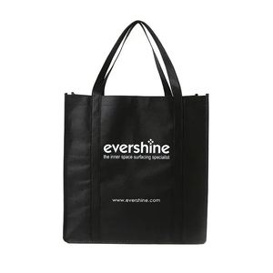 High Quality Simple Style Custom logo Print <b>Black</b> Non Woven <b>Bag</b> Tote <b>Bags</b> - Product Image 1