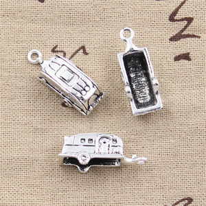 Dijes hechos a mano 26x7x6mm remolque <span class=keywords><strong>de</strong></span> viaje caravana colgantes DIY pulsera ajuste chapado en oro Vintage tibetano plata Color aleación principal - Product Image 5