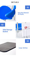 Chaise classique moderne en plastique bloc-notes chaise d'étudiant et d'examen universitaire mobilier scolaire pour la formation en classe