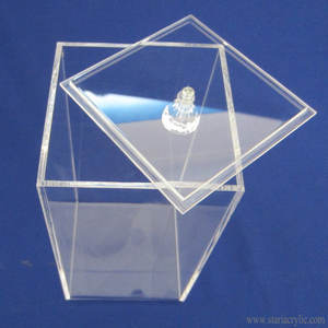 מלבני ברור אקריליק מברשת איפור עם מכסה צלוליט קוסמטי מברשת אחסון תיבת איפור - Product Image 4