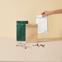 Prix de vente directe en gros d'usine thermoscellant les grains de café avec fermeture éclair sac en papier kraft blanc avec fenêtre mate