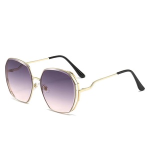 Nouvelle Tendance 2026 : Lunettes <span class=keywords><strong>de</strong></span> Soleil Irrégulières pour Femmes, Verres Ronds Dégradés, Monture Métallique Courbée, Forme Polygone, Idéales pour les Voyages - Product Image 6