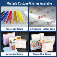 Calendrier de bureau à spirale double en carton kraft pour calendrier de table à feuillets mobiles, fournitures de bureau professionnelles