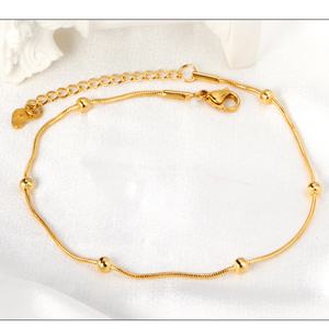 Vente en gros de chaînes de cheville en acier inoxydable doré, bijoux pour les pieds pour femmes - Product Image 5