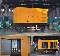 Groupe électrogène diesel silencieux sur remorque électrique certifié CE/ISO9001, fabriqué en Chine, Cummins 400 kW 500 kVA