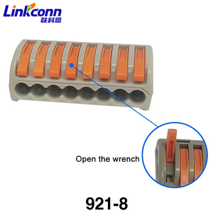 8-Pin Quick Connect <b>Terminal</b> Block 450V 32A 921-8 Wire Connector 8-Pole Grey Transparent Lever Type For Wire Connections - Product Image 5