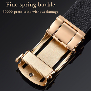Ceinture en cuir véritable de luxe pour homme BULLCAPTAIN, boucle automatique en alliage, ceinture décontractée pour affaires, coffret cadeau haut de gamme pour offrir - Product Image 3