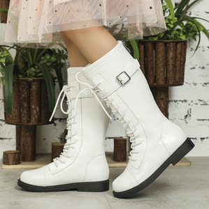Botas Nuevas para Niñas, Estilo Primavera y Otoño, Botas Altas Blancas para Niña Pequeña, Botas Largas Blancas de Princesa - Product Image 5