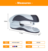 Agrafeuse manuelle de bureau élégante S5023B en plastique avec boîte de rangement pour agrafes