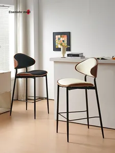 Taburete de Bar de Diseño Moderno, Taburete Alto de Lujo <span class=keywords><strong>con</strong></span> Respaldo Alto, 50x55x60 cm, Taburete Sencillo para el Hogar - Product Image 6