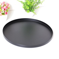 Plateau de service rond moderne en acier inoxydable noir multifonction pour salle de bain, vaisselle, bureau, salon