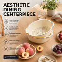 Gezonde fruit- en groentewasmand met handvat, grote capaciteit, perfect voor salade