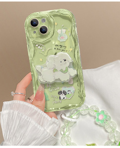 Support de poignet transparent Summer Fresh Bear Stand pour iPhone 16 Pro, nouveau design TPU Bumper Fashional Cover pour iPhone 16 - Product Image 3