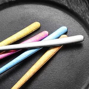 Cuchara de Titanio Puro de Mango Largo, Diseño Minimalista, Acabado Pulido Ligero, para Uso Doméstico y Infantil, para Comer Postres - Product Image 4