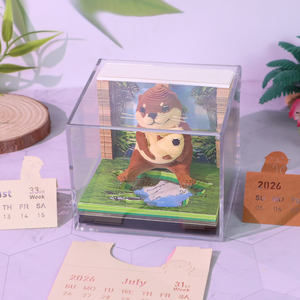 Bloc de Notas con Calendario 3D de Nutria, Escultura de Papel de Animales, Modelo 3D, Juguete de Papel con Desgarre Manual Oculto, Bloc de Notas Semanal, Calendario de Escritorio - Product Image 2