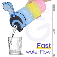 Bouteille d'eau en acier inoxydable avec marqueur de temps, bouteille d'eau de 1l, avec passoire, sans BPA