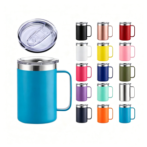 Taza de Acero Inoxidable de 16 oz con Logotipo Personalizado, Taza de Viaje con Aislamiento de Doble Pared y Asa, Venta al por Mayor - Product Image 1